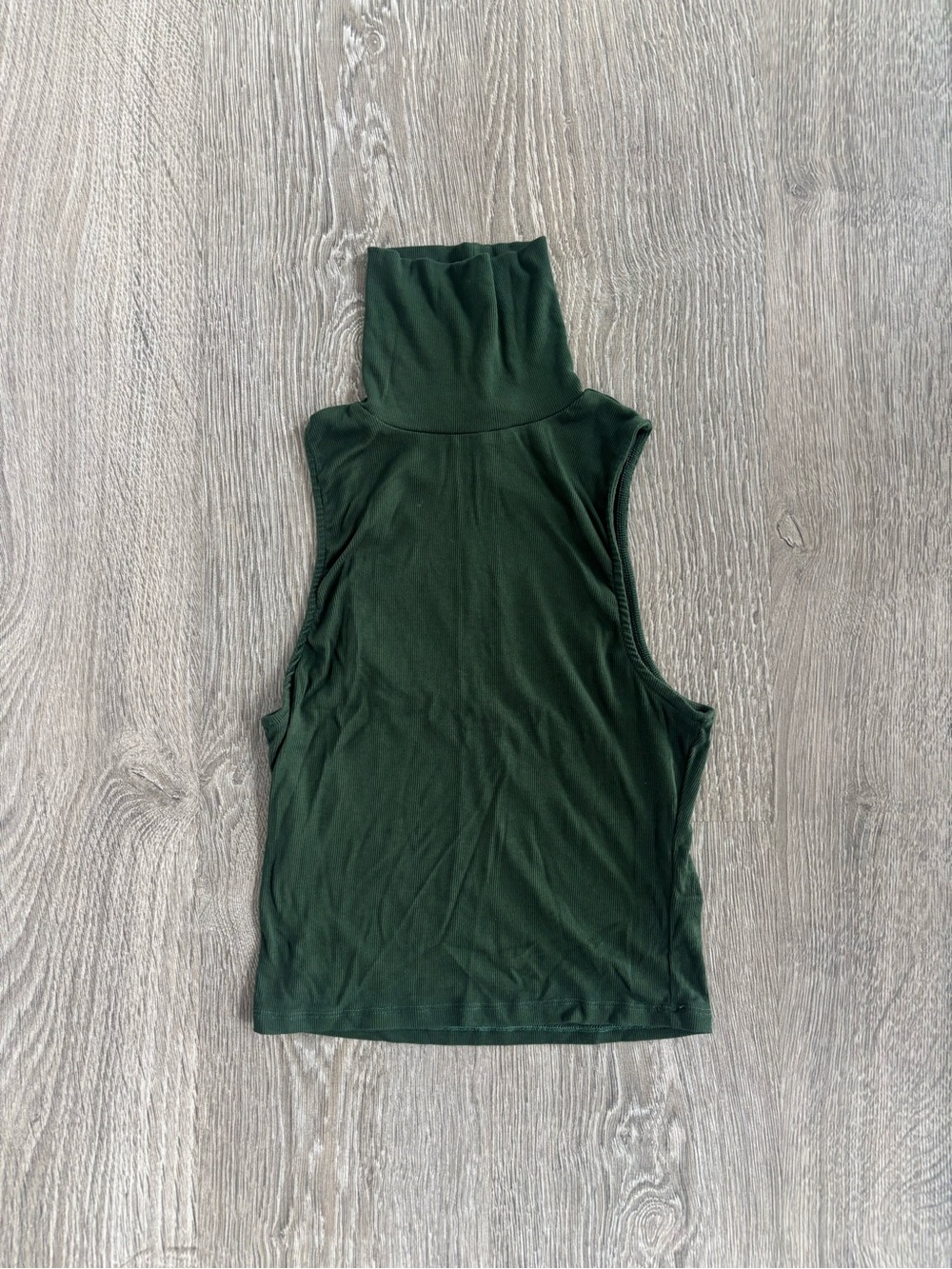 Sunday Best Deep Green Sleeveless Turtleneck Tank